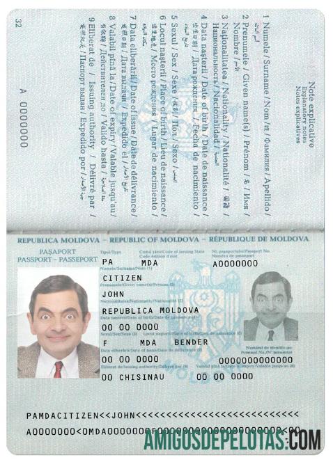 Passaporte da Moldávia baixar para verificação